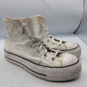 Converse Chuck Taylor All Star Platform High Womens 7.5 White Sneaker Shoes